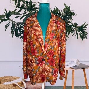 Vintage Norton McNaughton Rust Floral Blazer